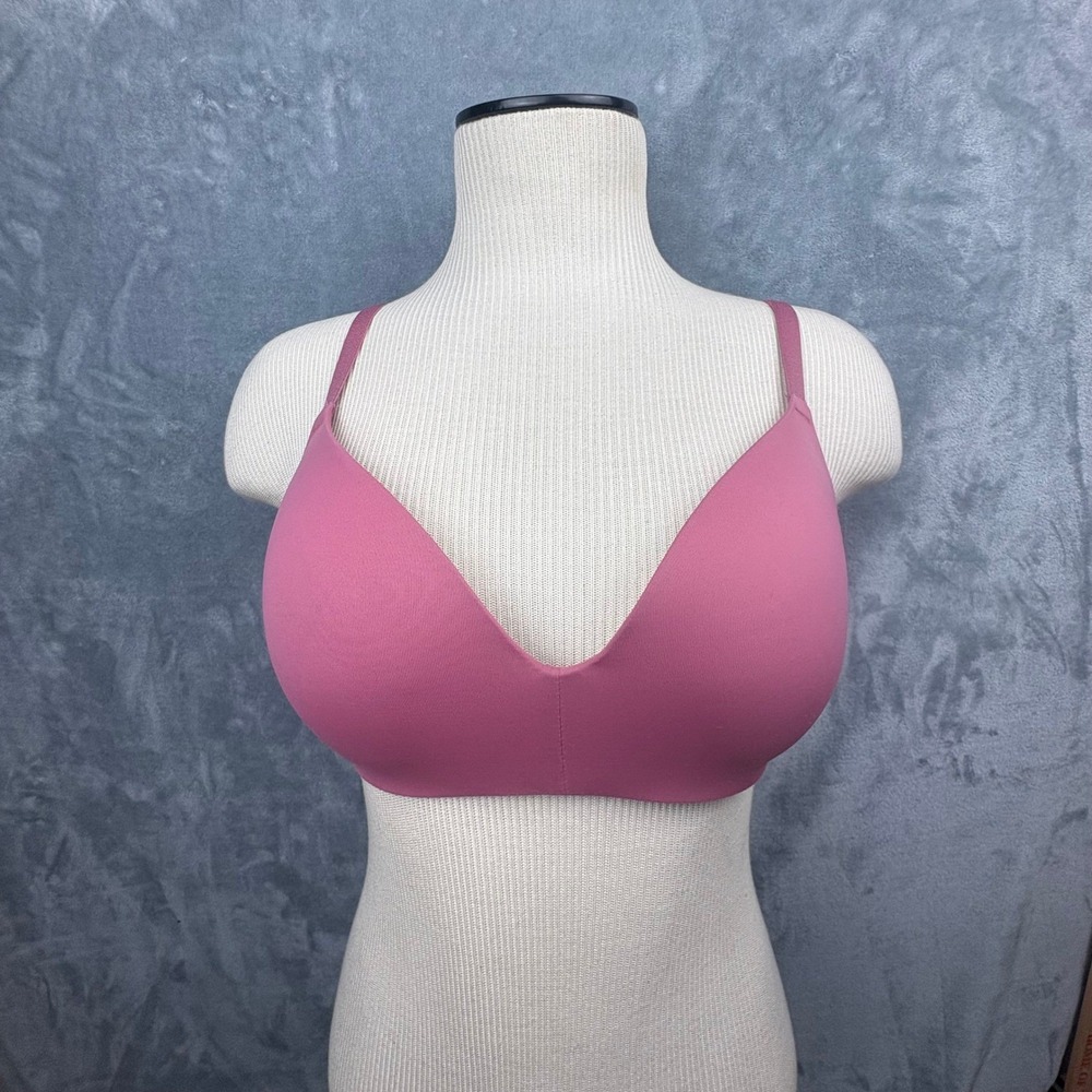 PINK Victoria's Secret Wear Everywhere Wireless Push Up Bra 34D Rose Pink Lounge - Picture 2 of 8